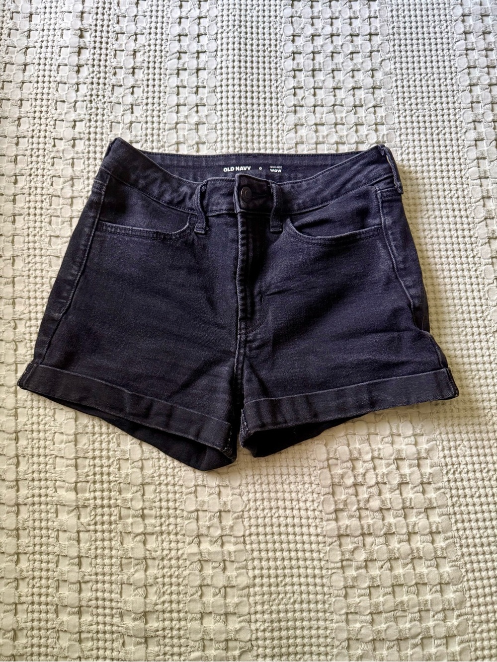Old Navy Black Cuffed Denim Shorts